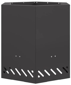 vidaXL Φωτιά Μαύρο 48 x 48 x 51 cm Κρύα έλαση από χάλυβα