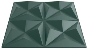 vidaXL Πάνελ Τοίχου 24 τεμ. Πράσινη Origami 50 x 50 εκ. 6 μ² από XPS