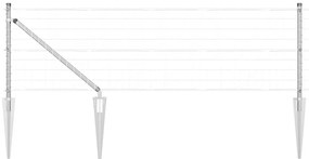 vidaXL Φράχτης με Στήλες. Ασημί 0.4 x 10 μ Ατσάλι