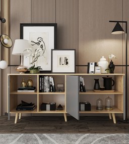 Κονσόλα Sapphire Δρυς / Ανθρακί FLEFLER 180x45x80