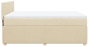 Κρεβάτι Boxspring με Στρώμα Κρεμ 160x200 εκ. Υφασμάτινο - Κρεμ