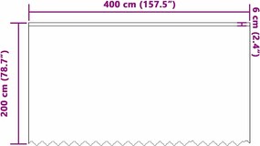 vidaXL Κουρτίνα Δαντέλας με κουρτίνες Λευκό 200 x 400 cm Πολυεστέρας