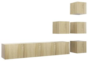 vidaXL Έπιπλα Τηλεόρασης Σετ 6 Τεμαχίων Sonoma Δρυς από Επεξ. Ξύλο