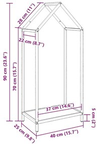 Ράφι για καυσόξυλα Ανθρακί 40x25x90 εκ. Ατσάλι ψυχρής έλασης - Ανθρακί