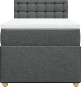 vidaXL Κρεβάτι Boxspring με Στρώμα Σκούρο Γκρι 100x200 εκ. Υφασμάτινο