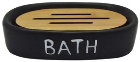 Σαπουνοθήκη Bath 819362 13,7x9,7x3cm Black-Natural Ankor κεραμικο