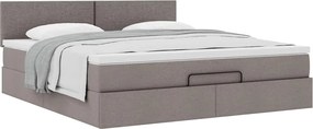 vidaXL Οθωμανικό κρεβάτι με στρώμα Taupe 160x200cm ύφασμα