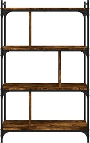 vidaXL Βιβλιοθήκη 4 Επιπέδων Καπνιστή Δρυς 76x32x123 εκ. Επεξ. Ξύλο