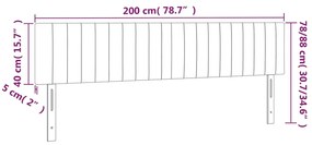 Κεφαλάρι Κρεβατιού LED Taupe 200x5x78/88 εκ. Υφασμάτινο 3121876