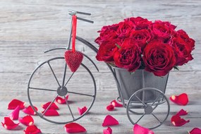 Εικόνα ποδήλατο γεμάτο τριαντάφυλλα - 120x80