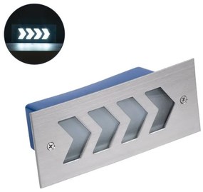 Χωνευτό Φωτιστικό Τοίχου LED 6W IP67 Ψυχρό 6000K Ίνοξ WALLLIGHT-ARINA 90672 Globostar-90672-Inox 90672