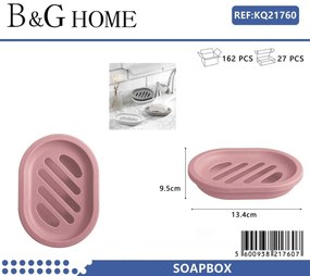 Σαπουνοθήκες μπάνιου πλαστικές σε σετ 5Χ - Pink - 21760