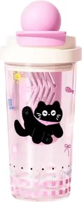 Παιδικό παγούρι πλαστικό με καλαμάκι - 550ml - 413227 - Pink