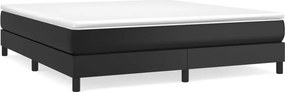 vidaXL Κρεβάτι Boxspring με Στρώμα Μαύρο 160x200εκ.από Συνθετικό Δέρμα