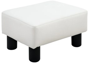 HOMCOM Σκαμπό με Τεχνητό Δέρμα Μοντέρνο Υποπόδιο Υποπόδιο από Τεχνητό Δέρμα Οθωμανικό για Υπνοδωμάτιο, Σαλόνι, Λευκό