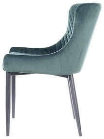 Επενδυμένη καρέκλα τραπεζαρίας Colin B 52x45x82 μεταλλική μαύρη βάση/πράσινη βελούδινη bluvel 78 DIOMMI COLINBVCZ