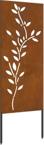 vidaXL Οθόνη Ιδιωτικότητας Κήπου Floral Σκ rusty 50 x 140 εκ