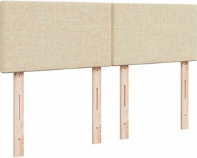 vidaXL Κρεβάτι Boxspring με Στρώμα Κρεμ 140x190 εκ. Υφασμάτινο