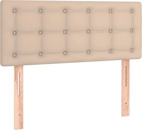 vidaXL Κρεβάτι Boxspring με Στρώμα Καπουτσίνο 120x190εκ.από Συνθ.Δέρμα