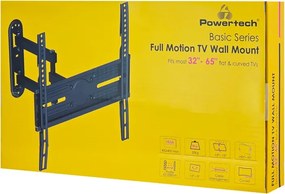 POWERTECH επιτοίχια βάση τηλεόρασης PT-1388, 32-65", έως 35kg, full motion