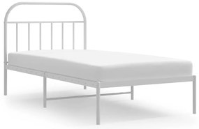 vidaXL Πλαίσιο Κρεβατιού με Κεφαλάρι Λευκό 100x190 εκ. Μεταλλικό
