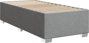 vidaXL Κρεβάτι Boxspring με Στρώμα Ανοιχτό Γκρι 90x200 εκ. Υφασμάτινο