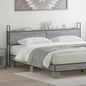 vidaXL Κεφαλάρι Αποθήκης Γκρι sonoma 200 cm Επεξεργασμένο ξύλο