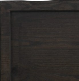 vidaXL Επιφάνεια Τραπεζιού Σκούρο Καφέ 100x50x(2-6)εκ Επεξ. Μασίφ Δρυς