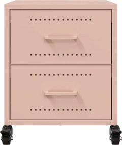 vidaXL Κομοδίνα 2 τεμ. Ροζ 36x39x43,5 εκ. από Χάλυβα