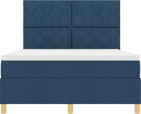 vidaXL Κρεβάτι με ελατήρια με στρώμα Μπλε 160 x 200 cm ύφασμα
