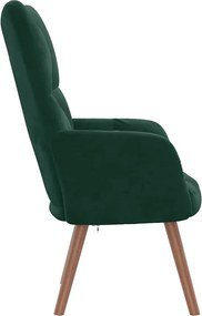 vidaXL Πολυθρόνα Relax Σκούρο Πράσινο Βελούδινη