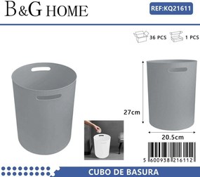 Κάδος απορριμμάτων μπάνιου πλαστικός - Grey - 21611