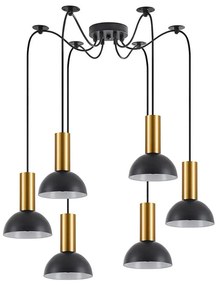 Φωτιστικό Οροφής Adept Tube 77-8646 50x50x300cm 6xE27 60W Black-Gold Homelighting