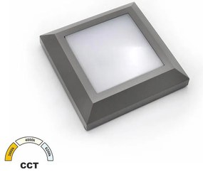 Adeleq Φωτιστικό LED PC Επίτοιχο Τετράγωνο D125mm 4W CCT IP65 Γκρι 3-97068