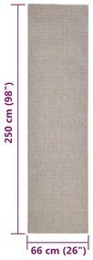 vidaXL Χαλί για Στύλο Ξυσίματος Χρώμα Άμμου 66 x 250 εκ. από Σιζάλ