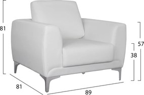 ΠΟΛΥΘΡΟΝΑ KENZIE HM3121.12 ΜΕ ΛΕΥΚΟ PU 89x81x81 εκ.