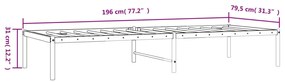 vidaXL Πλαίσιο Κρεβατιού Λευκό 75 x 190 εκ. Μεταλλικό