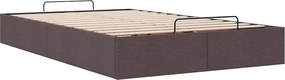 vidaXL Οθωμανικό πλαίσιο κρεβατιού χωρίς στρώμα Σκούρο καφέ Ύφασμα
