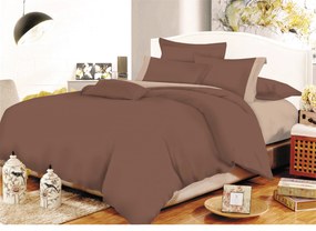 Σετ Σεντόνια Polycotton Υπέρδιπλα 220x240εκ. Με Φάσα Brown-Beige Komvos Home 7000207-17