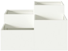 vidaXL Γλάστρα Κήπου 100x100x48 εκ Λευκό Ατσάλι