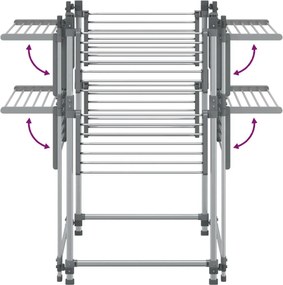 vidaXL Απλώστρα Ρούχων 107 x 107 x 120 εκ. από Αλουμίνιο
