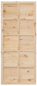 vidaXL Πόρτα αχυρώνα Καφέ 80 x 210 cm Μασίφ ξύλο πεύκου