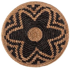 WALL DECOR ROUND  MENDONG GRASS IN NATURAL-BLACK Φ51x6deep cm.