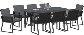 vidaXL Σέτ φαγητού για κήπο 9 pcs Ανθρακί συνθετικό ρατάν