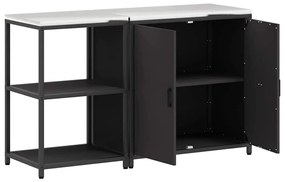 vidaXL Σετ Αποθήκευσης Κουζίνας 2 pcs Μαύρο Ψυχρής έλασης χάλυβας