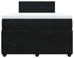 vidaXL Κρεβάτι Boxspring με Στρώμα Μαύρο 120x190 εκ. Βελούδινο