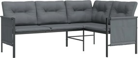vidaXL Σετ Τραπεζαρίας Κήπου 2 Τεμαχίων Ανθρακί από Ατσάλι