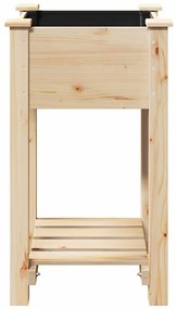 vidaXL Γλάστρα Κήπου με ράφι Μπεζ 45 x 45 x 76.5 εκ Στερεό ξύλο έλατου