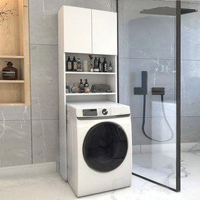 Έπιπλο πλυντηρίου Ramsey Megapap χρώμα λευκό 65x27x190,6εκ.