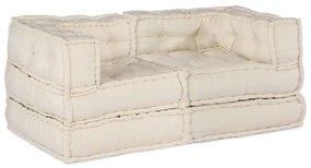 vidaXL Μονάδα Μοντέρνου Καναπέ 2 pcs Κρεμ 140 x 70 x 56 εκ. Ύφασμα
